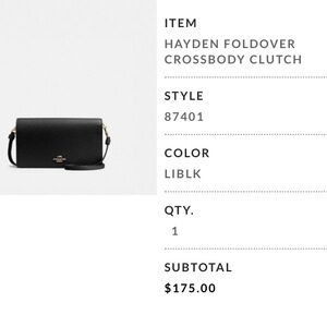 Coach Hayden Black Crossbody Clutch